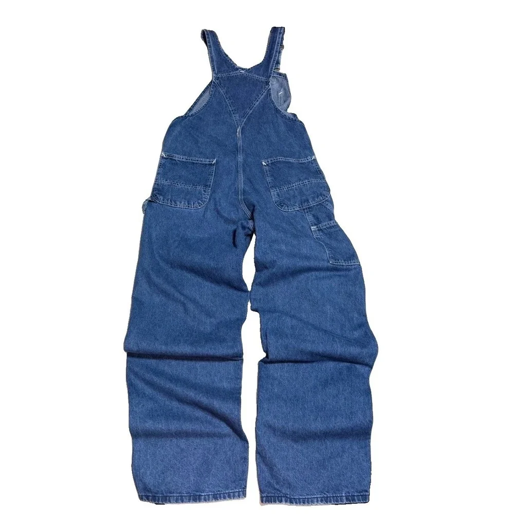 Carhartt Denim Overalls 34x32 R07DST Workwear Blue Cotton Made in USA vintage